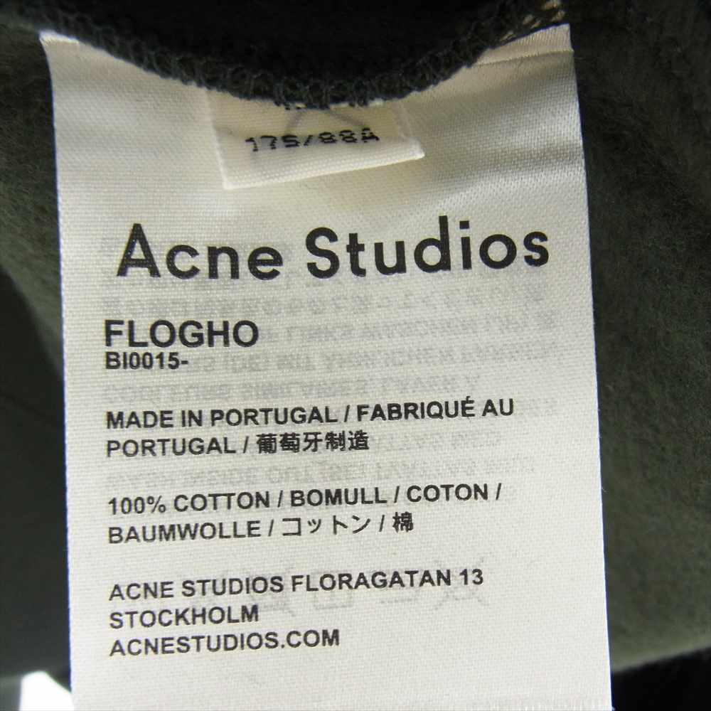 ACNE STUDIOS アクネストゥディオズ Flogho BI0015 ロゴ 刺繍 モックネック プルオーバー スウェット カーキ系 XS【美品】【中古】