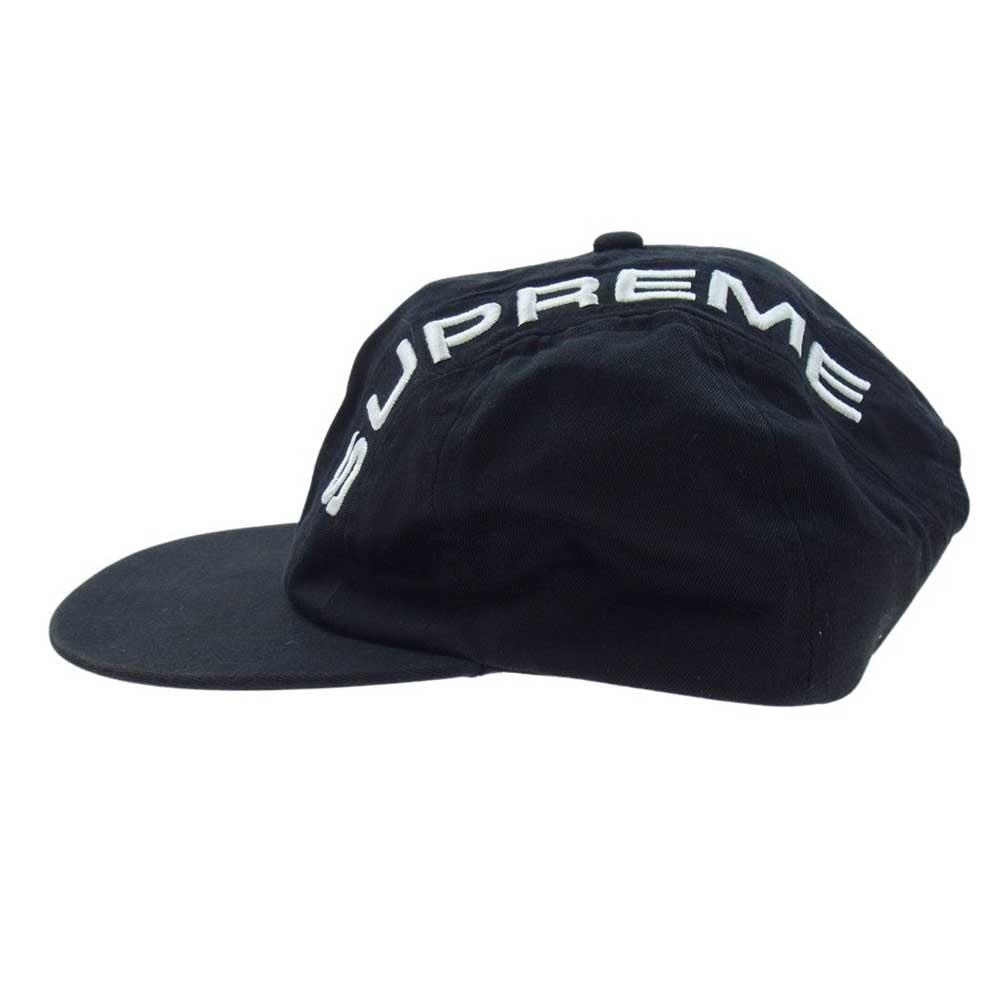 Supreme シュプリーム 18AW STRIPE 6 panel Logo Cap ストライプ ロゴ刺繍 キャップ 帽子 ブラック系【中古】