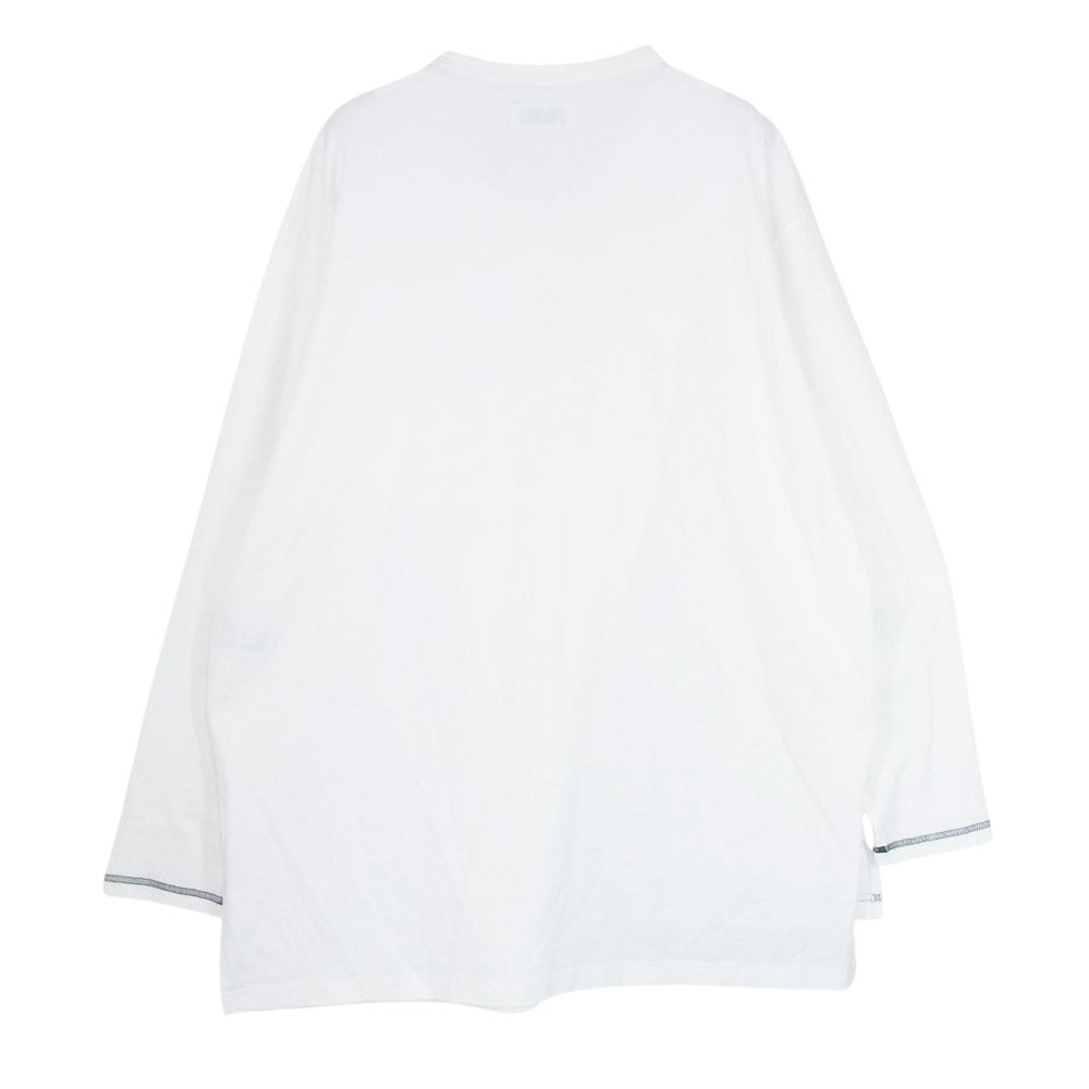 Yohji Yamamoto ヨウジヤマモト UJ-T49-018 s'yte サイト ステッチデザイン パネルドッキング ロングスリーブ ロンT 長袖 Tシャツ カットソー ホワイト ホワイト系 3【中古】