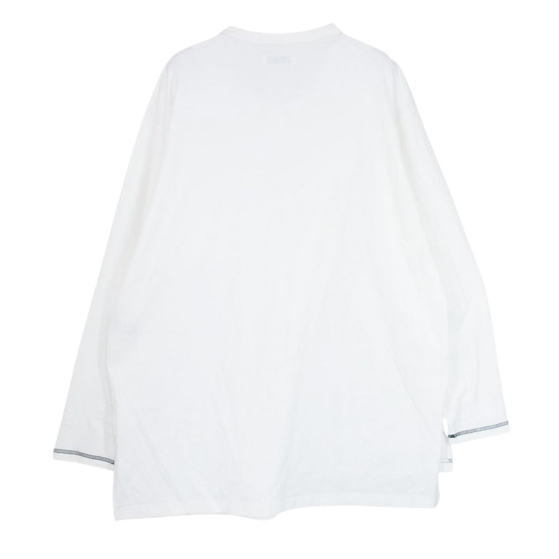 Yohji Yamamoto ヨウジヤマモト UJ-T49-018 s'yte サイト ステッチデザイン パネルドッキング ロングスリーブ ロンT 長袖 Tシャツ カットソー ホワイト ホワイト系 3【中古】