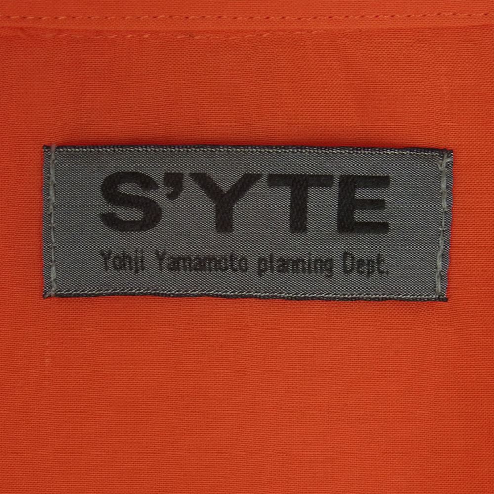 Yohji Yamamoto ヨウジヤマモト US-B09-200 s'yte サイト Loan Cut off Regular Collar Shirt カットオフ レギュラーカラー 長袖 シャツ オレンジ系 3【中古】