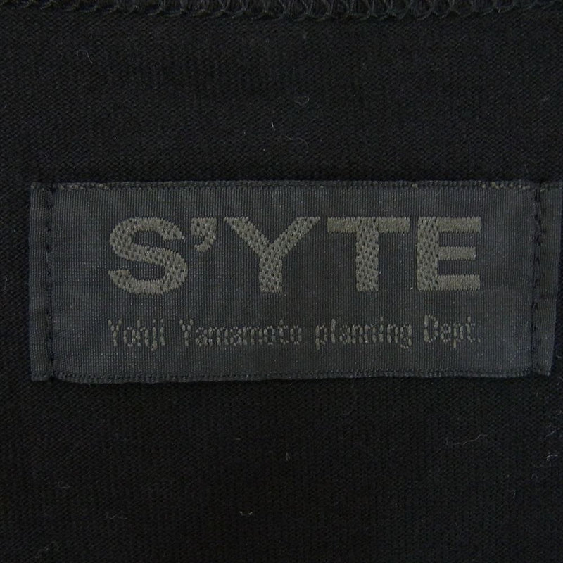 Yohji Yamamoto ヨウジヤマモト UJ-T49-018 s'yte サイト ステッチデザイン パネルドッキング ロングスリーブ ロンT 長袖 Tシャツ カットソー ブラック ブラック系 3【中古】