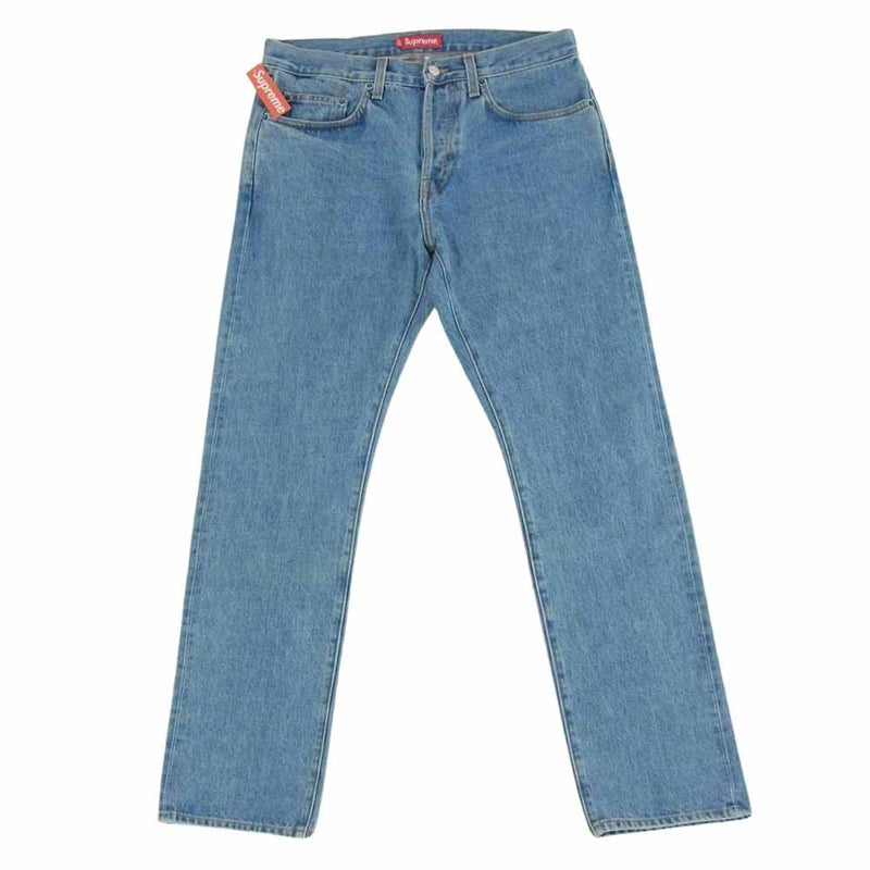 Supreme シュプリーム 18AW STONE WASHED SLIM JEAN ストーンウォッシュド スリム ジーンズ デニムパンツ インディゴブルー系 32【中古】