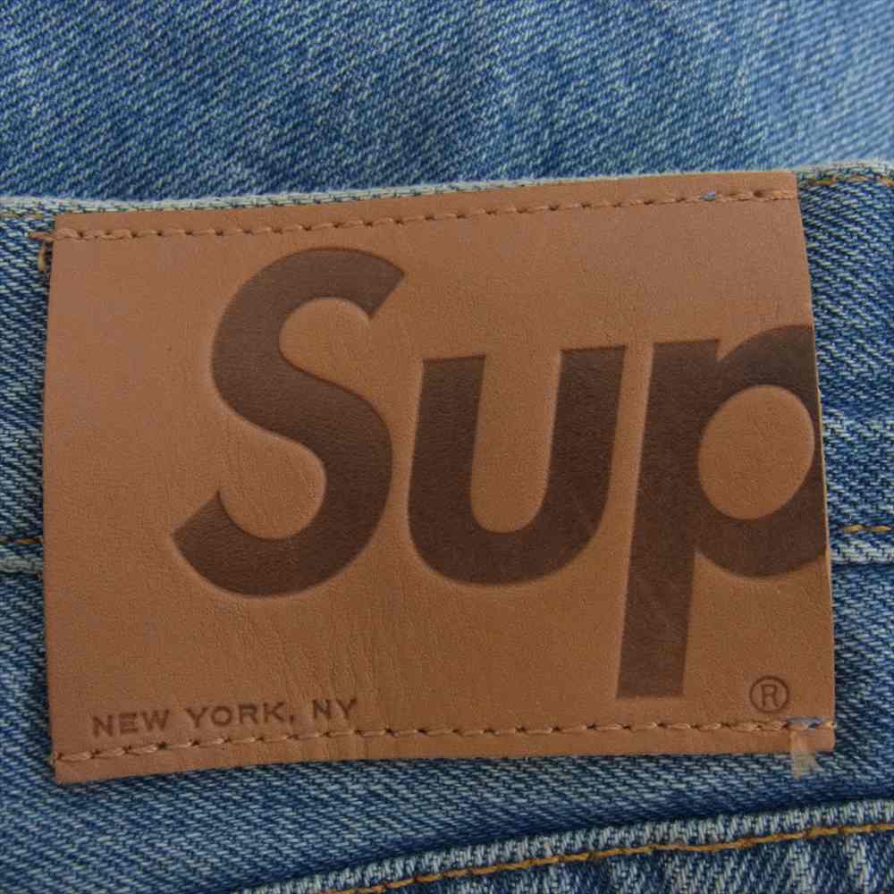 Supreme シュプリーム 18AW STONE WASHED SLIM JEAN ストーンウォッシュド スリム ジーンズ デニムパンツ インディゴブルー系 32【中古】