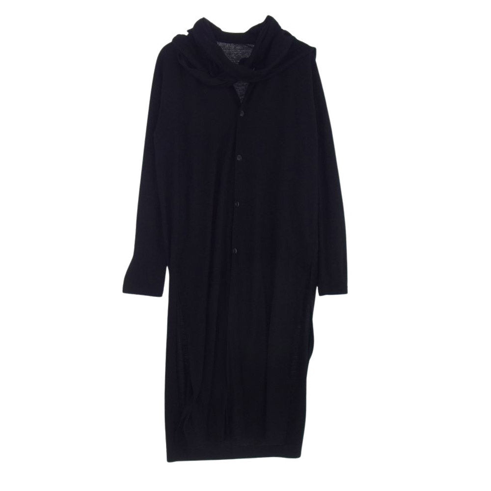 Yohji Yamamoto ヨウジヤマモト 19AW HC-T62-171 REGULATION レギュレーション ストール サイドスリット ウール ロング カーディガン コート ブラック系 3【中古】