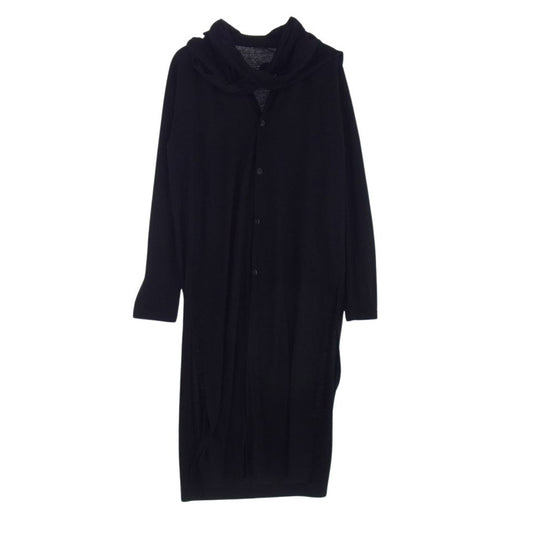 Yohji Yamamoto ヨウジヤマモト 19AW HC-T62-171 REGULATION レギュレーション ストール サイドスリット ウール ロング カーディガン コート ブラック系 3【中古】