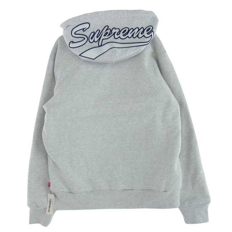 Supreme シュプリーム 18AW Thermal Zip Up Sweatshirt サーマル ジップアップ スウェットシャツ ロゴワッペン ジップアップ パーカー フーディー オフホワイト系 M【中古】