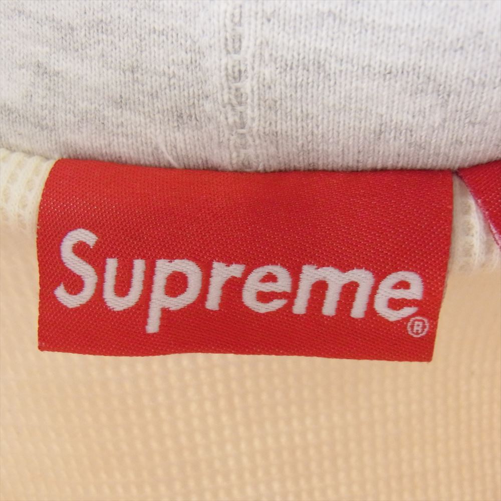 Supreme シュプリーム 18AW Thermal Zip Up Sweatshirt サーマル ジップアップ スウェットシャツ ロゴワッペン ジップアップ パーカー フーディー オフホワイト系 M【中古】