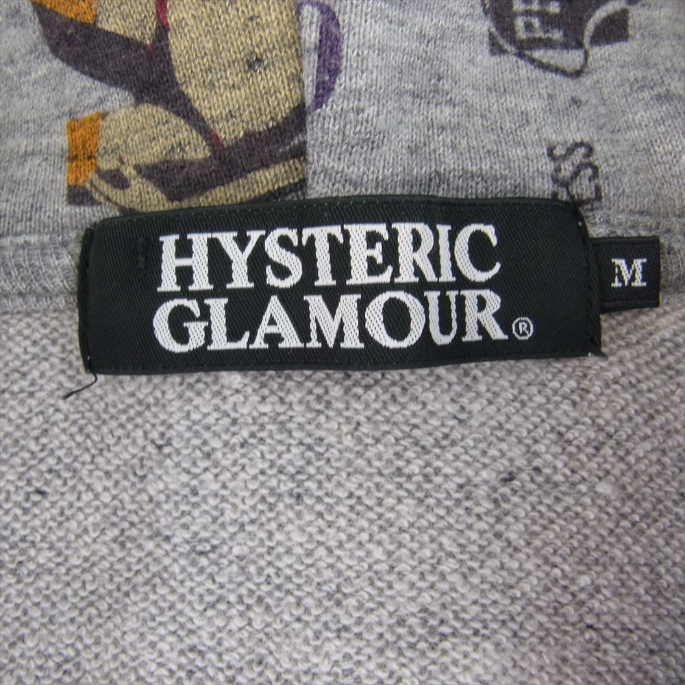 HYSTERIC GLAMOUR ヒステリックグラマー 0233CF01 総柄 ジップアップ パーカー フーディー グレー系 M【中古】