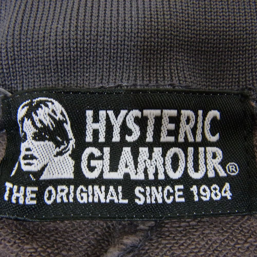 HYSTERIC GLAMOUR ヒステリックグラマー 01772CP01 ロゴ刺繍 サイドライン トラックパンツ ジャージ グレー系 FREE【中古】