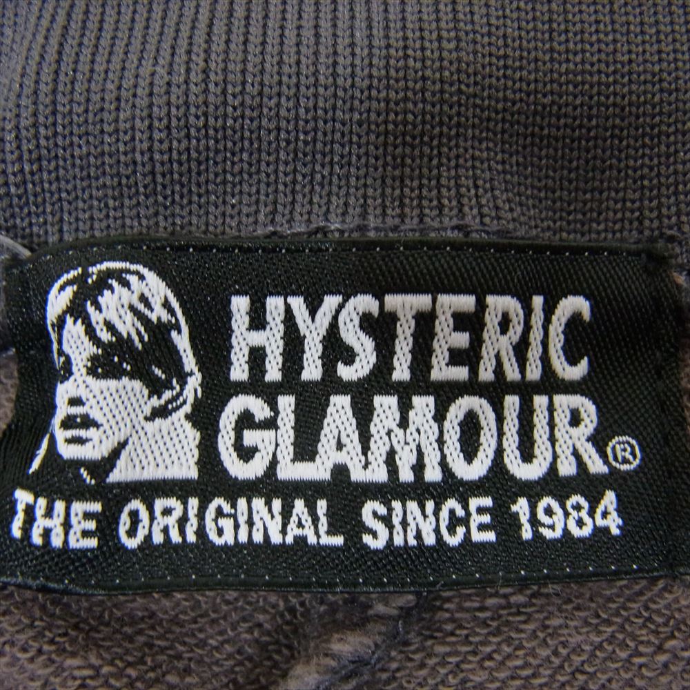 HYSTERIC GLAMOUR ヒステリックグラマー 01772CP01 ロゴ刺繍 サイドライン トラックパンツ ジャージ グレー系 FREE【中古】
