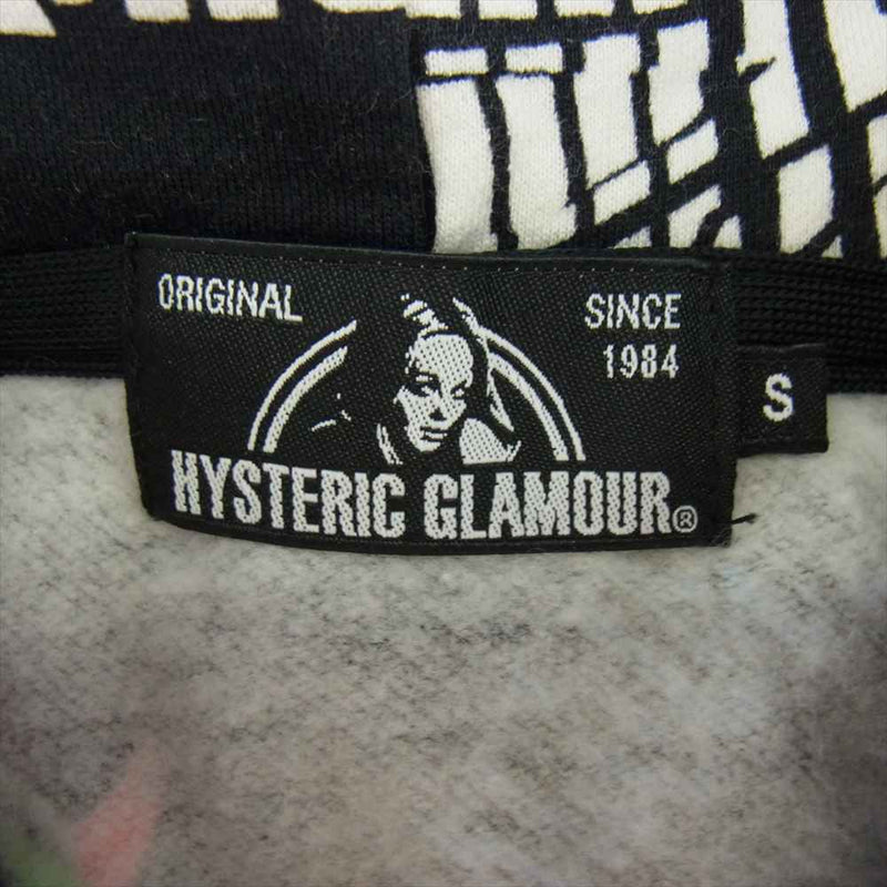 HYSTERIC GLAMOUR ヒステリックグラマー 02173CF06 アイコン ロゴ 総柄 ジップアップ パーカー フーディー S【中古】