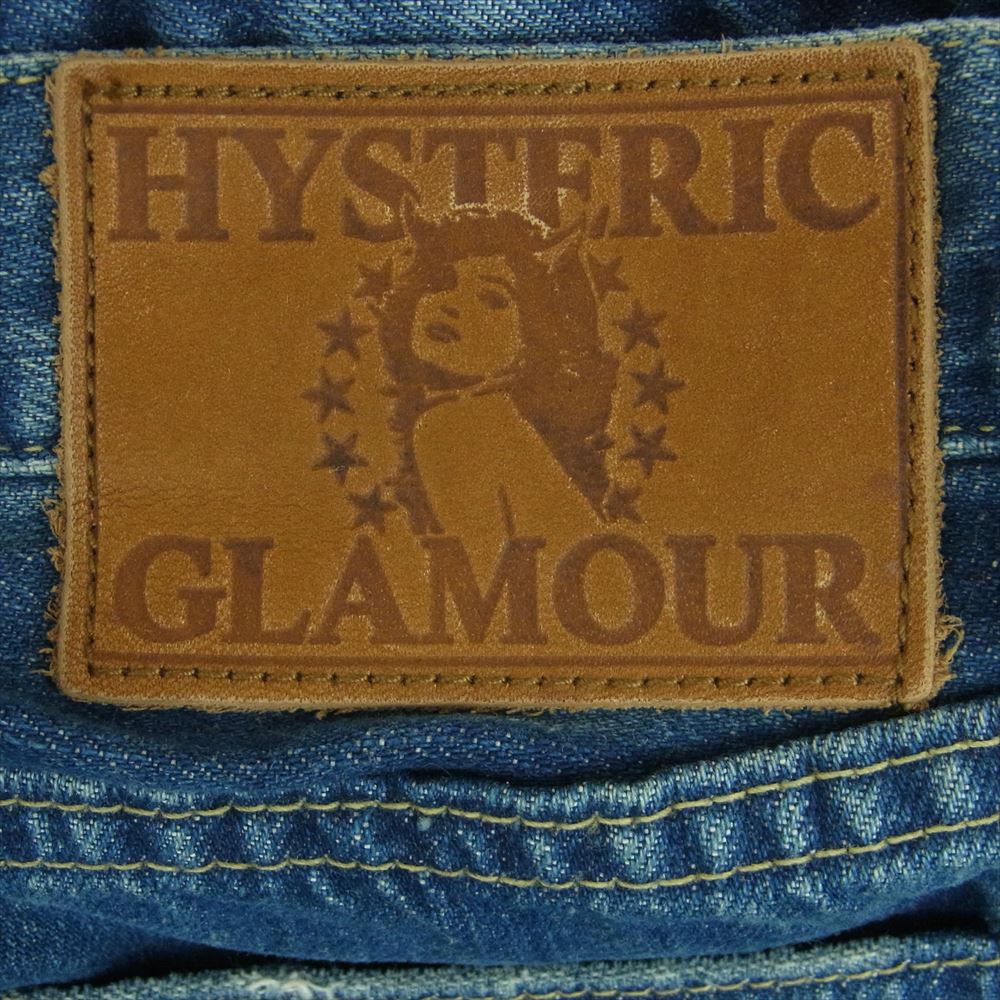 HYSTERIC GLAMOUR ヒステリックグラマー 0243AP07 PATCH AND SLASH加工 スタッズ クラッシュ加工 デニム パンツ PAS インディゴブルー系 28【中古】