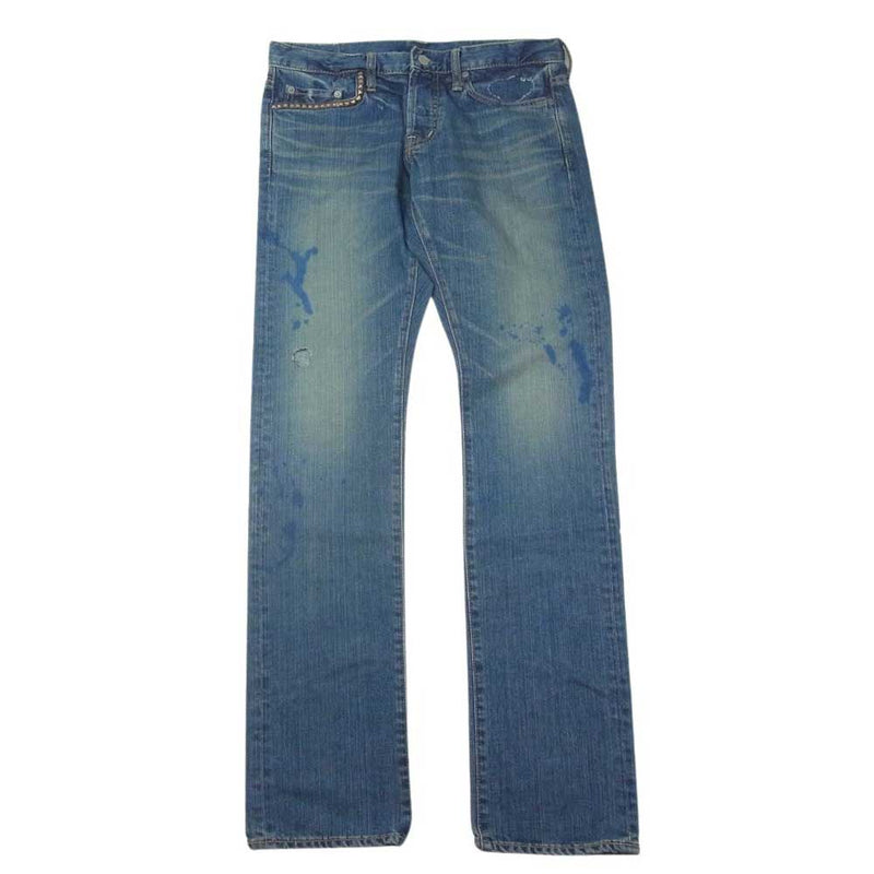 HYSTERIC GLAMOUR ヒステリックグラマー 4AP-2253 ボタンフライ スタッズ デニムパンツ インディゴブルー系 32【中古】