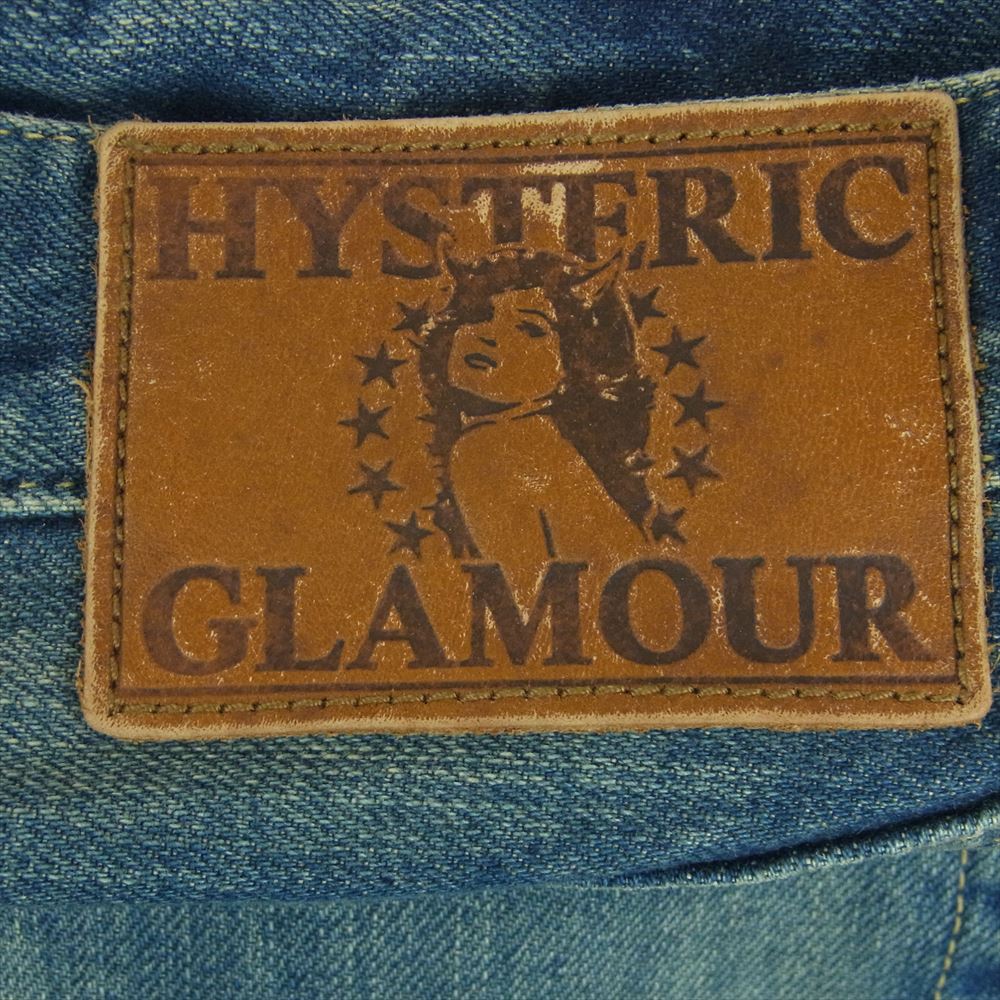 HYSTERIC GLAMOUR ヒステリックグラマー 0224AP07 CCR加工 スタッズ パッチワーク ストレート デニム パンツ インディゴブルー系 30【中古】