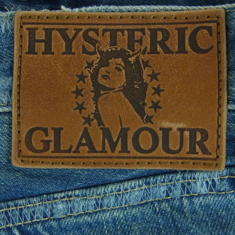 HYSTERIC GLAMOUR ヒステリックグラマー 0233AP09 UR加工 ダメージ クラッシュ加工 スタッズ ボタンフライ デニム パンツ インディゴブルー系 28【中古】