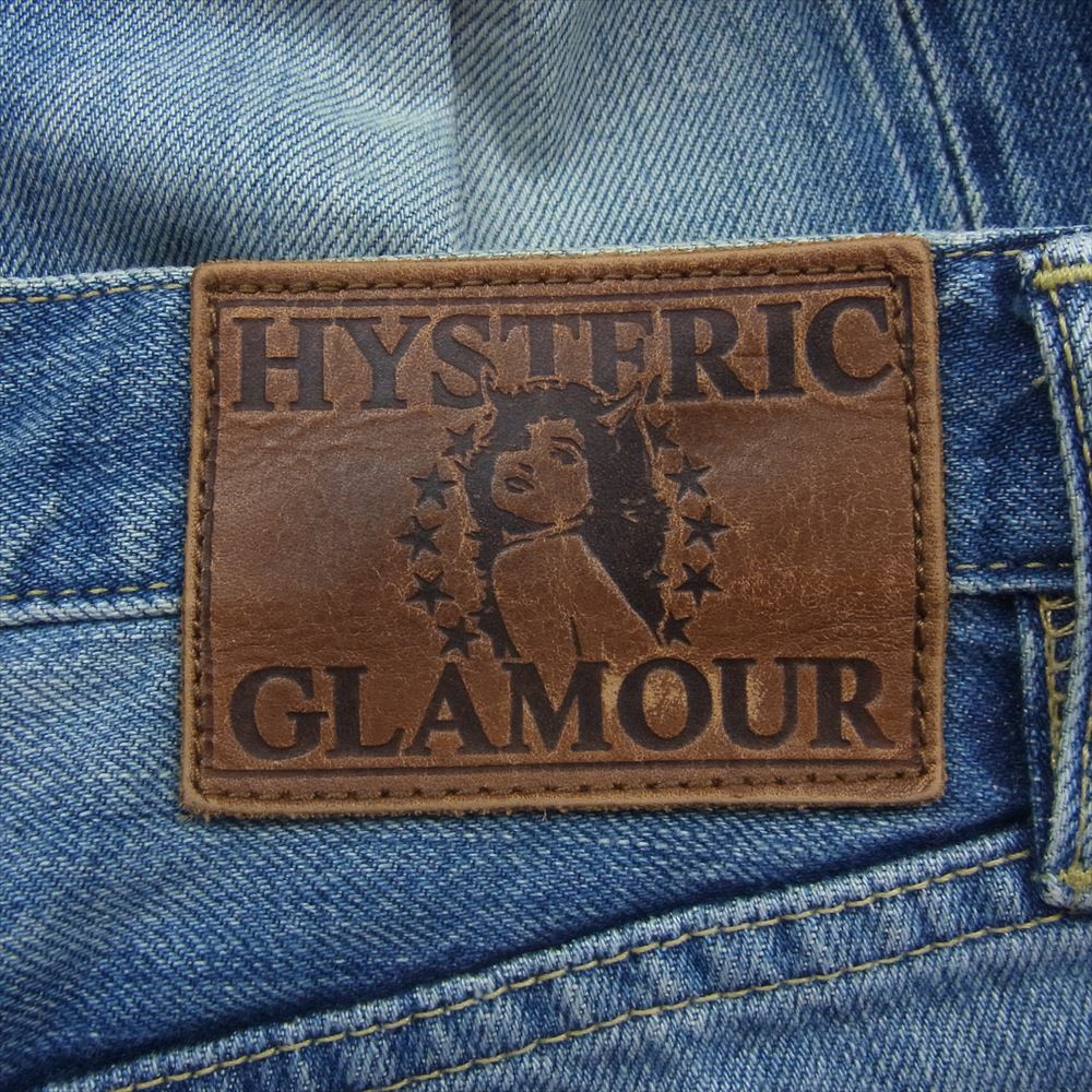 HYSTERIC GLAMOUR ヒステリックグラマー 0231AP02 PF加工 クラッシュ ペイント スタッズ  ボタンフライ デニム パンツ インディゴブルー系 30【中古】