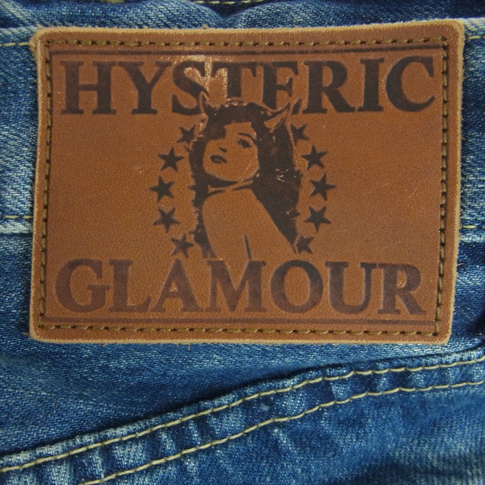 HYSTERIC GLAMOUR ヒステリックグラマー 0241AP10 RSM加工 ボタンフライ スタッズ スリム ストレート デニム パンツ インディゴブルー系 28【中古】