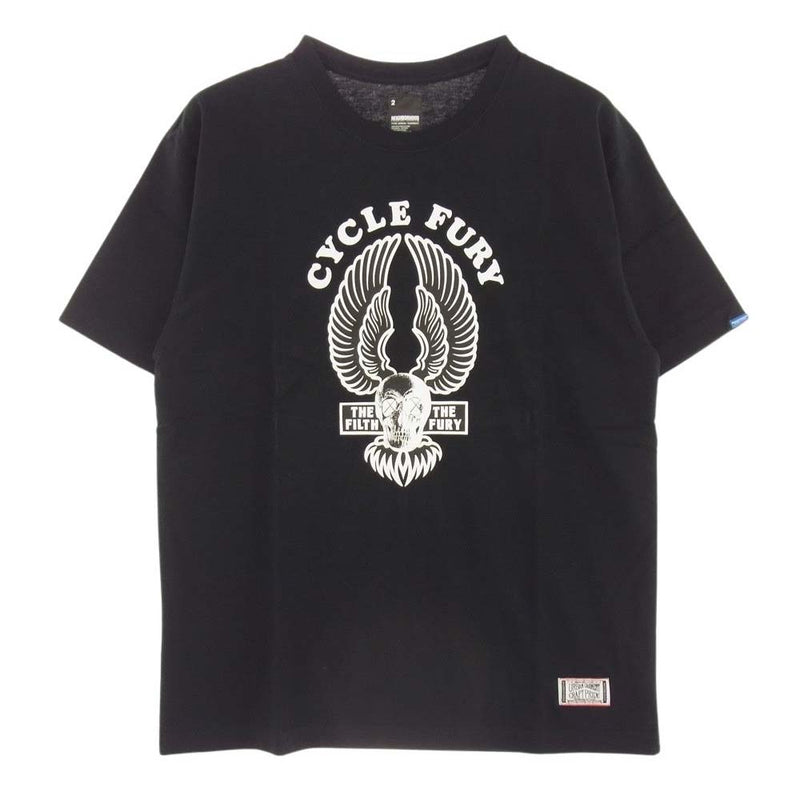 NEIGHBORHOOD ネイバーフッド ORIGINAL FAKE オリジナル フェイク CYCLE FURY プリント Tシャツ 半袖 ブラック系 2【中古】