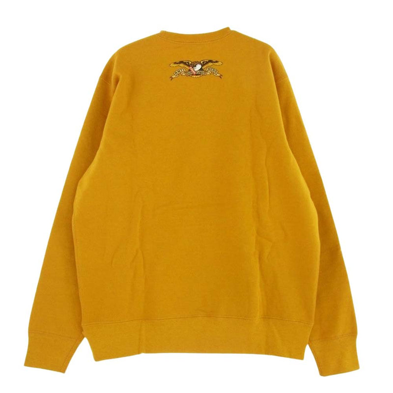 Supreme シュプリーム 16SS × Antihero Pope Crewneck アンタイヒーロー アンチヒーロー グラフィック 長袖 クルーネック スウェット トレーナー イエロー系 M【極上美品】【中古】