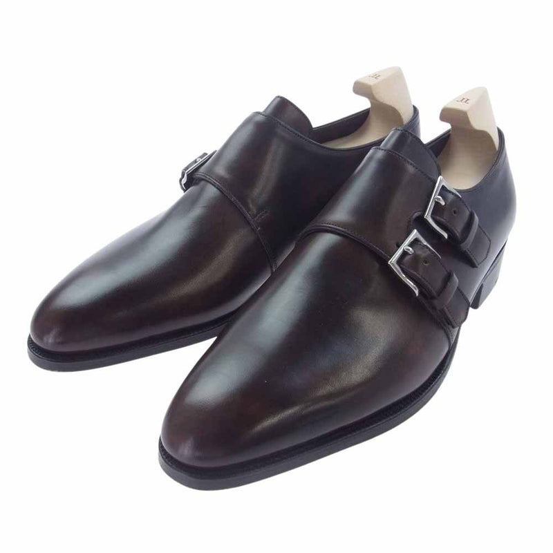 John Lobb ジョンロブ NASEBY ナセビー ミュージアム カーフ レザー ダブルモンクストラップ シューズ ブラウン系 7EE【新古品】【未使用】【中古】