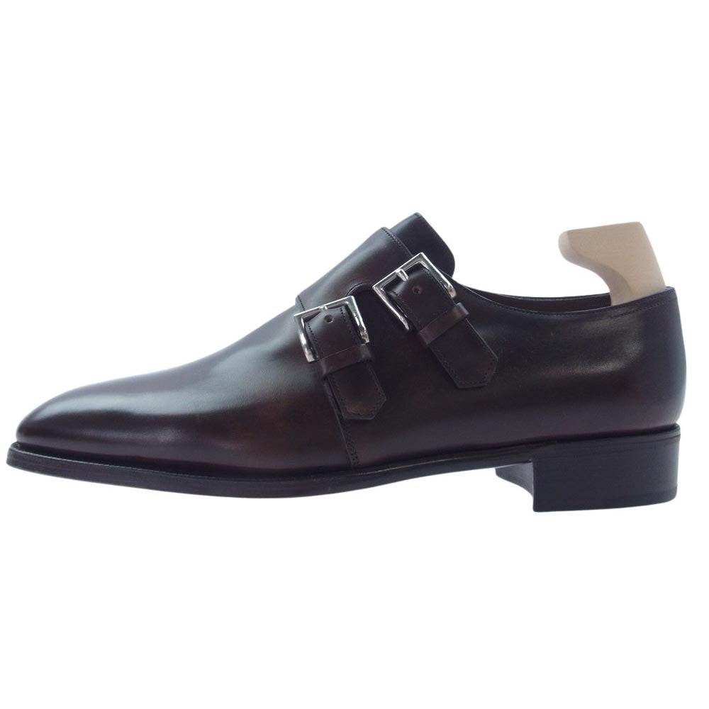 John Lobb ジョンロブ NASEBY ナセビー ミュージアム カーフ レザー ダブルモンクストラップ シューズ ブラウン系 7EE【新古品】【未使用】【中古】