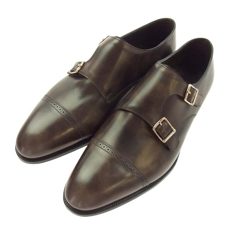 John Lobb ジョンロブ PHILIP II フィリップ2 DOUBLE BUCKLE ダブルバックル ダブルモンク レザー シューズ ダークブラウン系 7【新古品】【未使用】【中古】