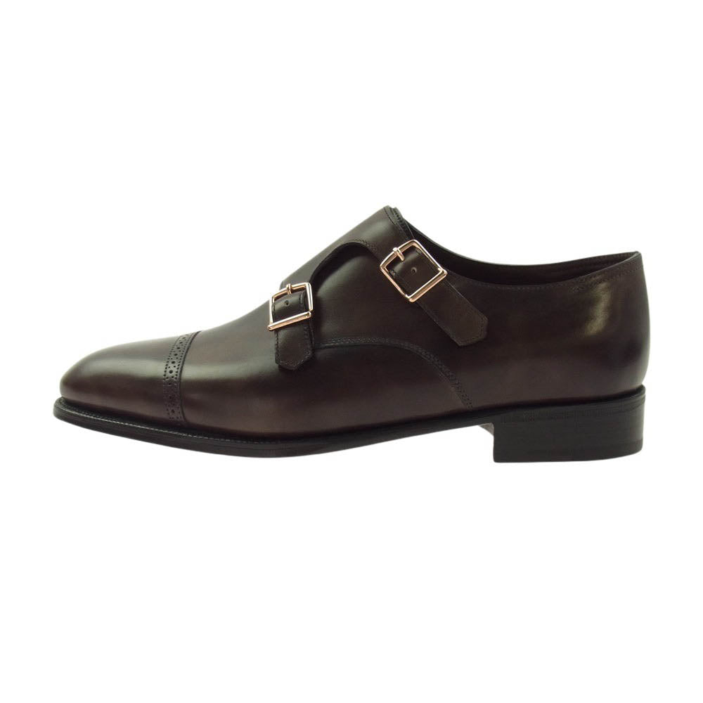 John Lobb ジョンロブ PHILIP II フィリップ2 DOUBLE BUCKLE ダブルバックル ダブルモンク レザー シューズ ダークブラウン系 7【新古品】【未使用】【中古】