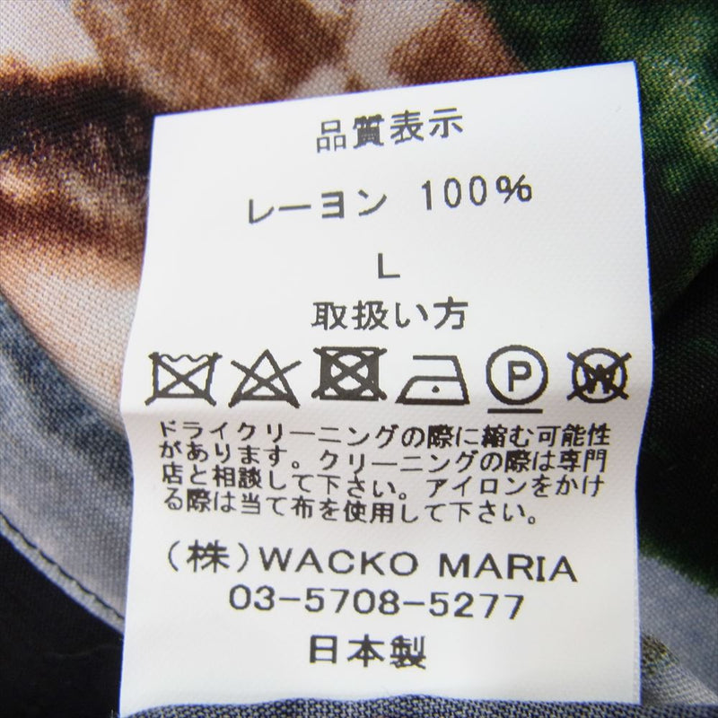 WACKO MARIA ワコマリア RD-WM-HI02 RESERVOIR DOGS / S/S HAWAIIAN SHIRT ( TYPE-2 ) レザボアドッグス タランティーノ ハワイアン オープンカラー 半袖 シャツ ブラック系 L【新古品】【未使用】【中古】