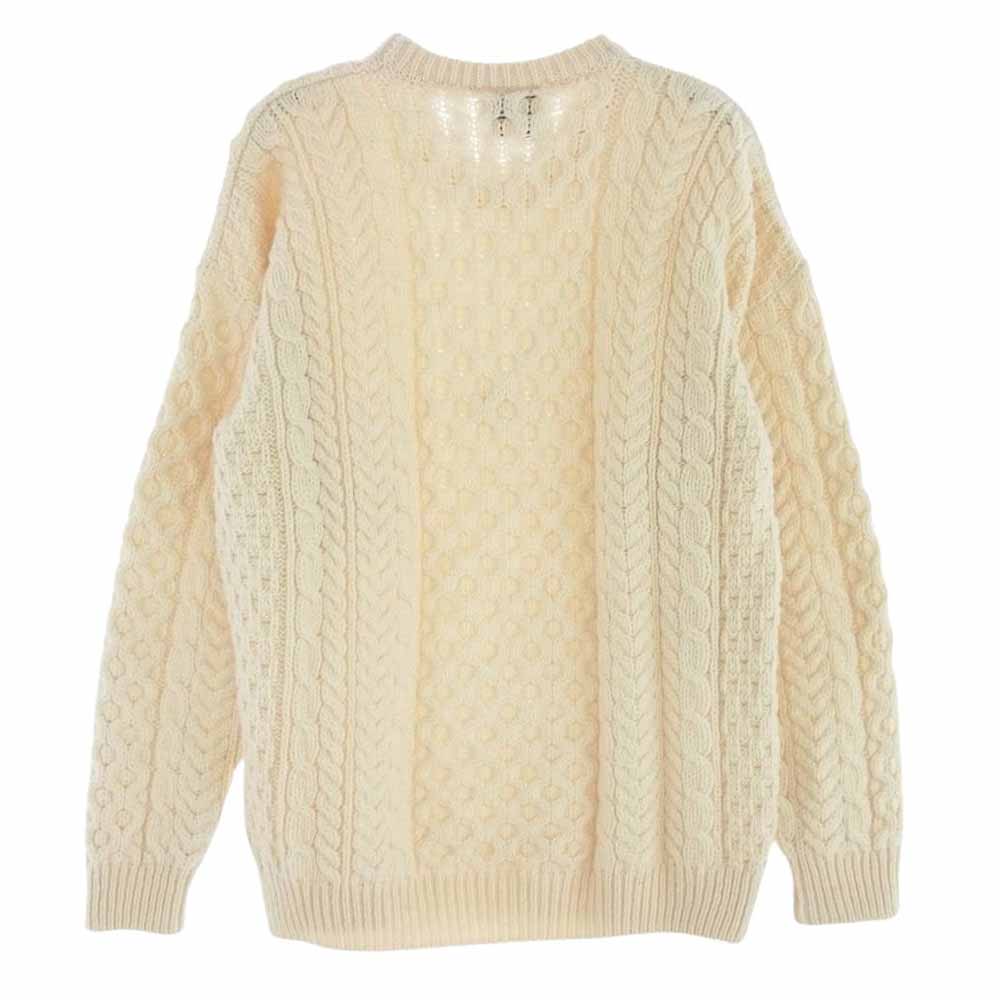 アラン アイルランド製 ローゲージ ウール ニット オフホワイト系 S【中古】