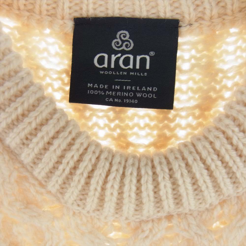 アラン アイルランド製 ローゲージ ウール ニット オフホワイト系 S【中古】