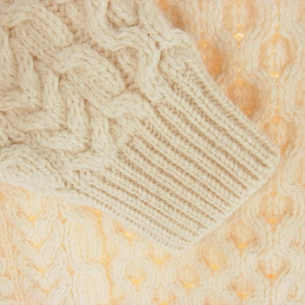 アラン アイルランド製 ローゲージ ウール ニット オフホワイト系 S【中古】