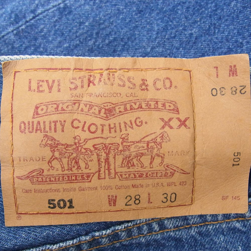 Levi's リーバイス 501-6115 米国製 501 ボタン裏刻印501 ボタンフライ ストレート デニム パンツ W28 インディゴブルー系 28【美品】【中古】