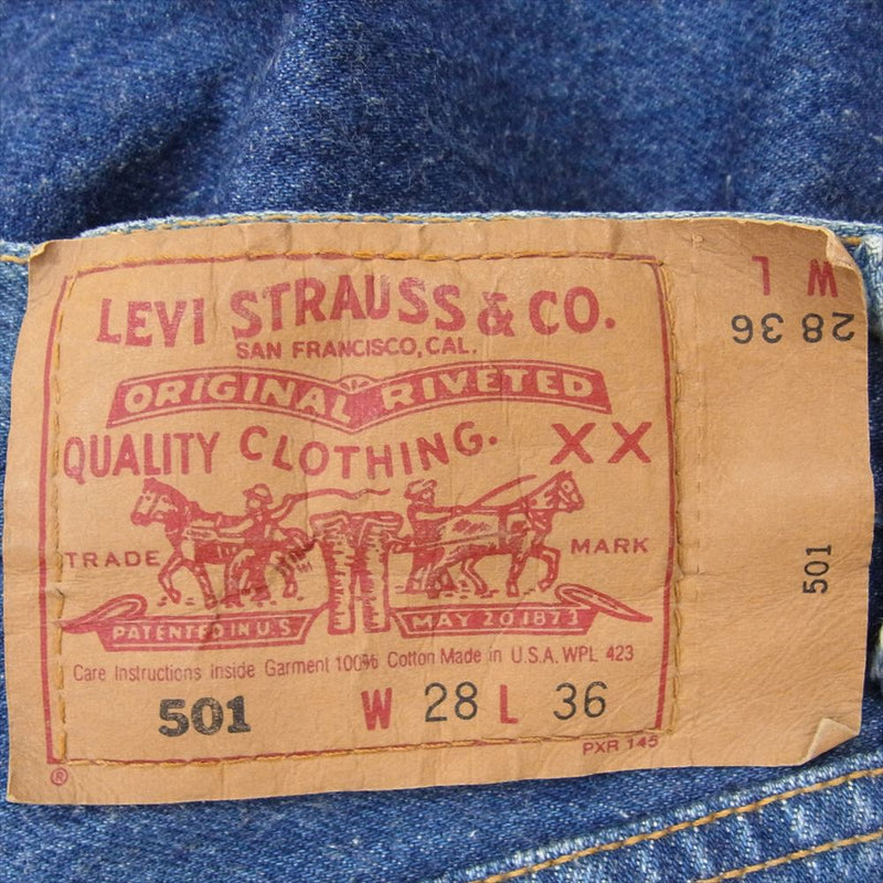 Levi's リーバイス 501-0000 米国製 501 ボタンフライ ストレート デニム パンツ W28 インディゴブルー系 28【美品】【中古】