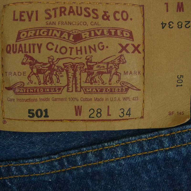 Levi's リーバイス 501-5915 米国製 501 ボタン裏刻印501 ボタンフライ ストレート デニム パンツ インディゴブルー系 W28 L34【美品】【中古】