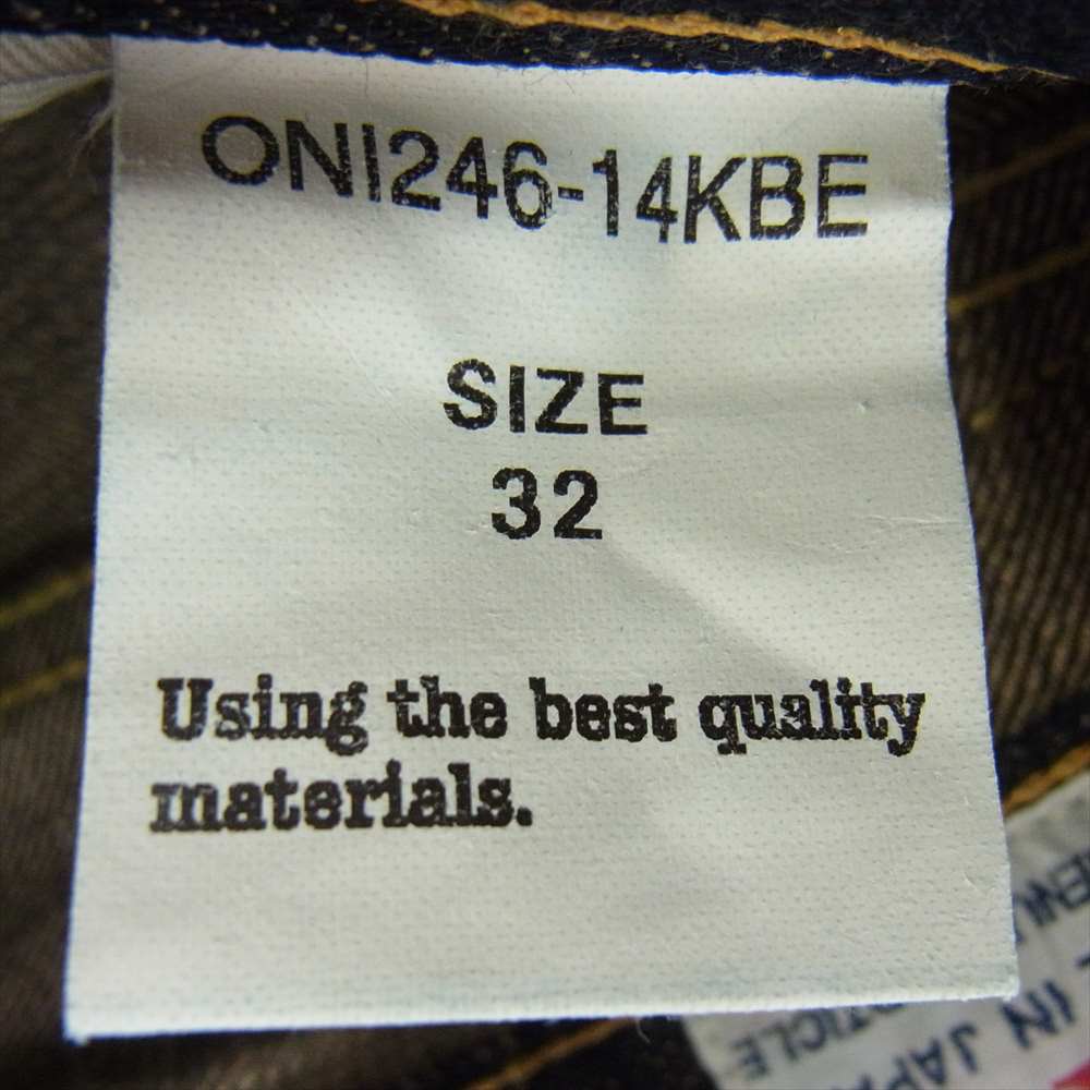 鬼デニム ONI246-14KBE 14oz Neat Straight ニート ストレート デニム パンツ W32 インディゴブルー系 32【美品】【中古】