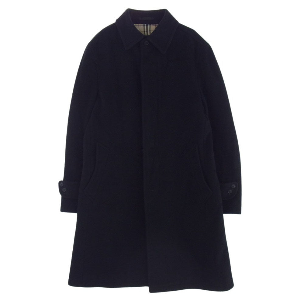 BURBERRY BLACK LABEL バーバリーブラックレーベル BMC70-001-09 カシミヤ混 ウール ロング コート ブラック系 L【中古】