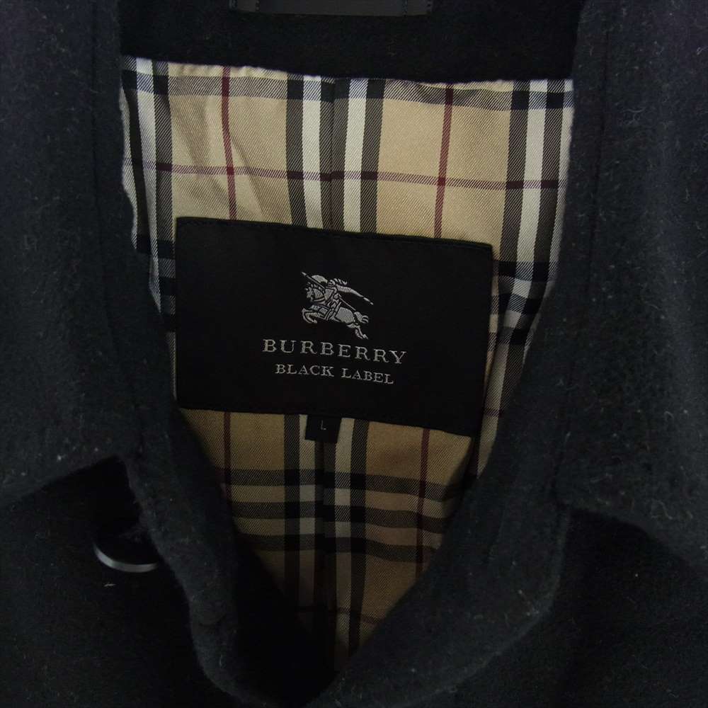 BURBERRY BLACK LABEL バーバリーブラックレーベル BMC70-001-09 カシミヤ混 ウール ロング コート ブラック系 L【中古】