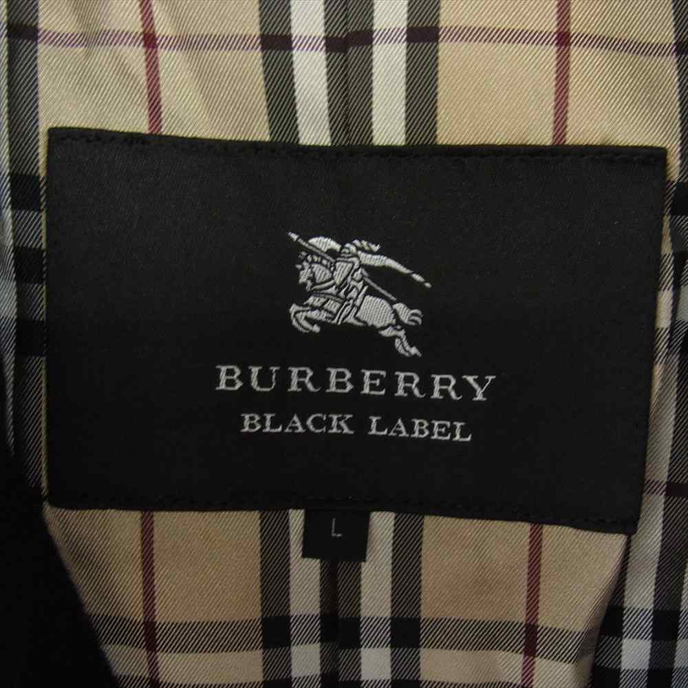 BURBERRY BLACK LABEL バーバリーブラックレーベル BMC70-001-09 カシミヤ混 ウール ロング コート ブラック系 L【中古】