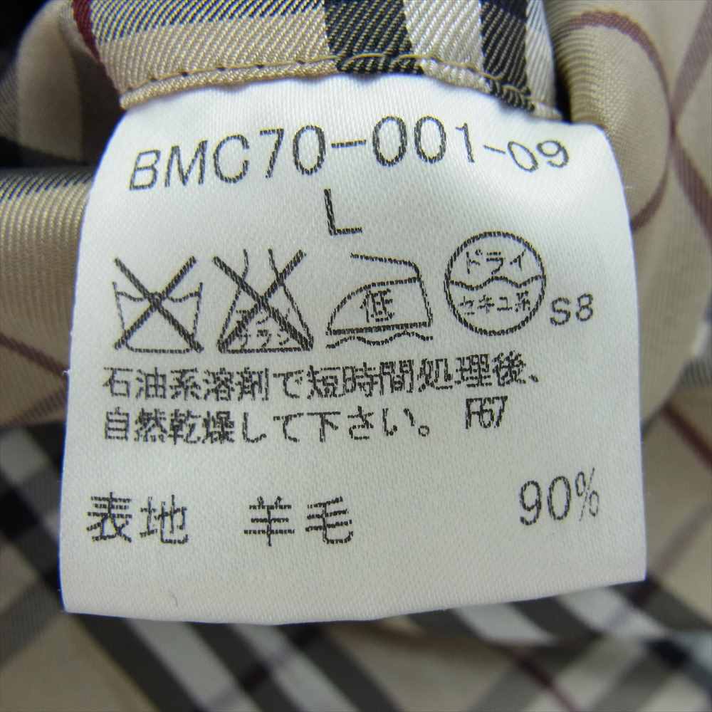 BURBERRY BLACK LABEL バーバリーブラックレーベル BMC70-001-09 カシミヤ混 ウール ロング コート ブラック系 L【中古】