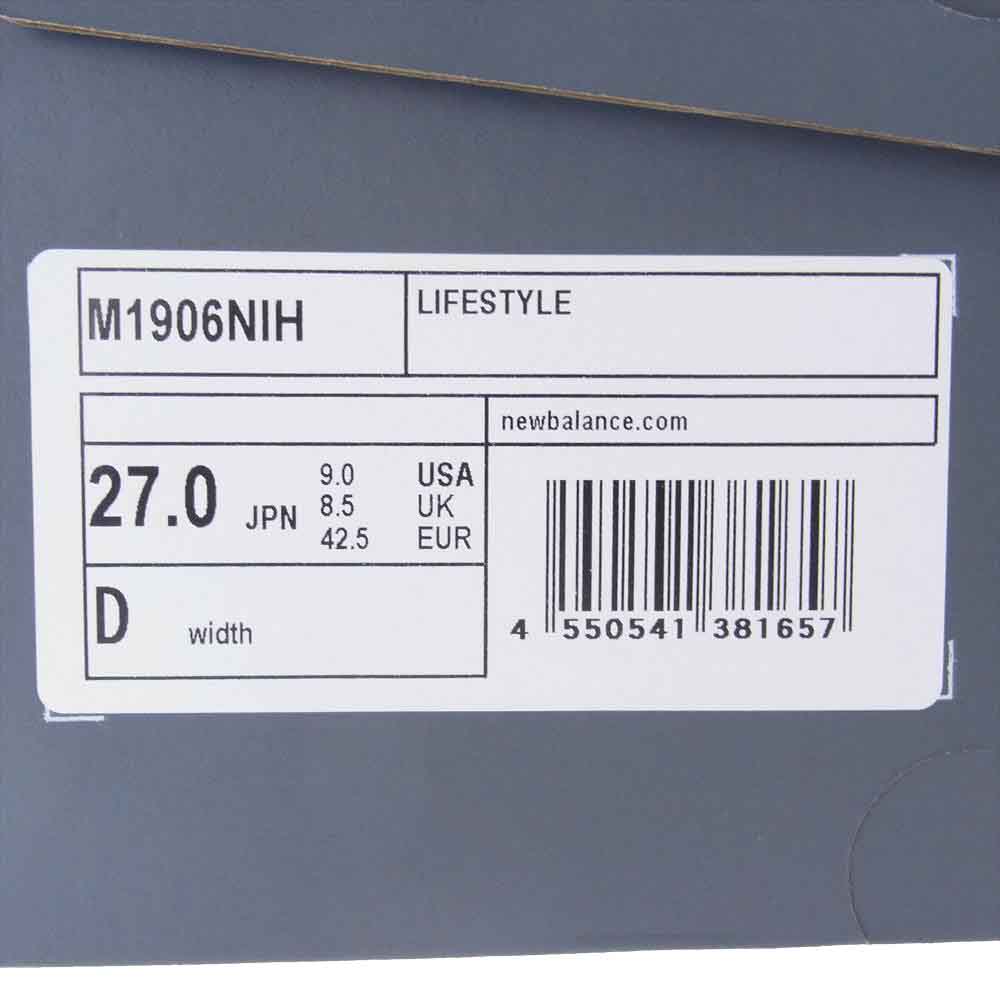 NEW BALANCE ニューバランス M1906NIH × INVINCIBLE × N.HOOLYWOOD 1906U Gray Titan インヴィンシブル × エヌハリウッド × グレータイタン スニーカー グレー系 27cm【新古品】【未使用】【中古】