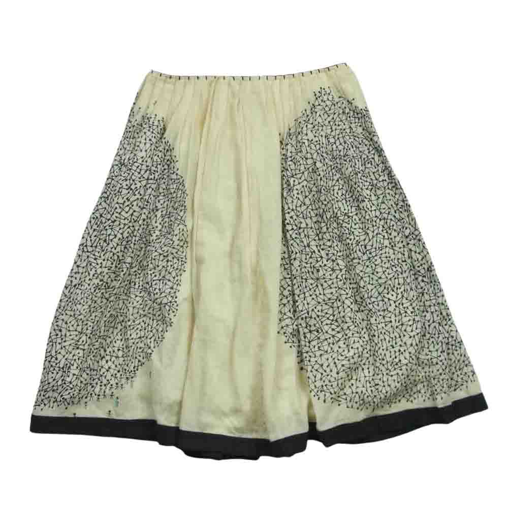 ミナペルホネン galileo フレア ギャザー スカート 36 イエロー 総柄 ミナペルホネン galileo フレア ギャザー スカート 36 イエロー 総柄