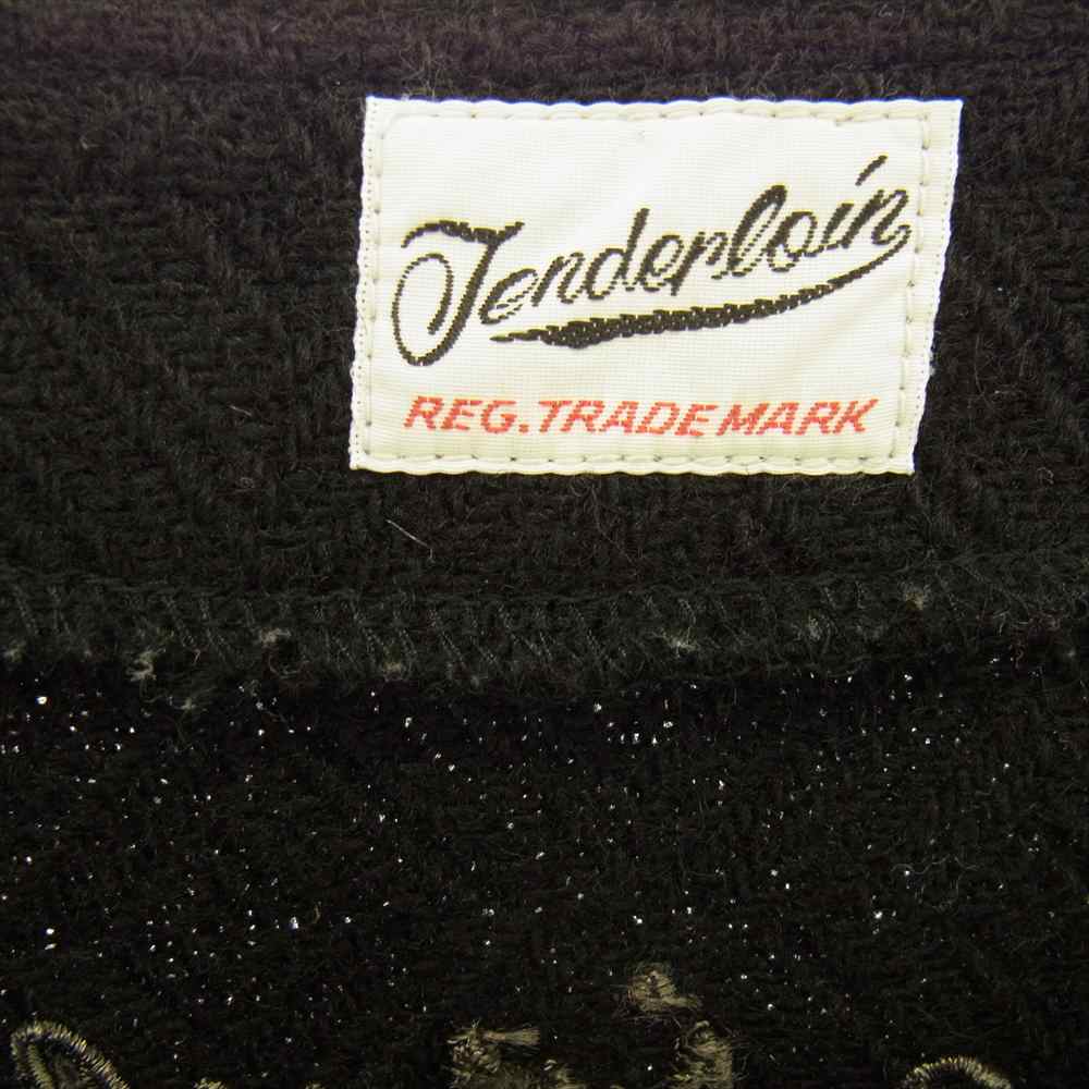 TENDERLOIN テンダーロイン  MELTON COAT 刺繍 ロゴ ウール メルトン コート ブラック系【中古】