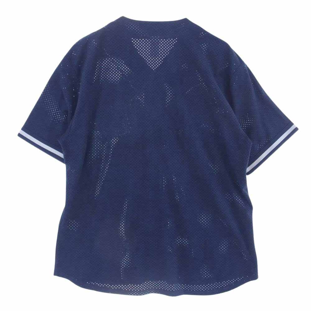 Supreme シュプリーム 24SS Ultrasuede Mesh Baseball Jersey ウルトラ スエード メッシュ ベースボール ジャージ  半袖 カットソー ネイビー系 M【中古】