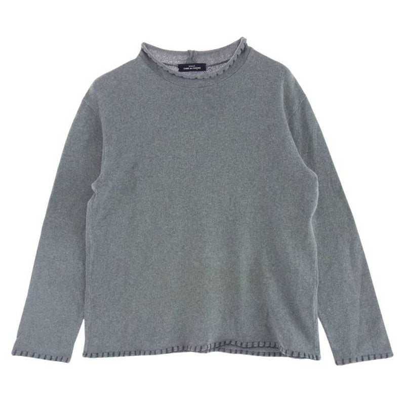 tricot COMME des GARCONS トリココムデギャルソン TT-110220 AD1991 コットン モック ネック 襟 袖 ステッチ デザイン 長袖 ニット グレー系【中古】