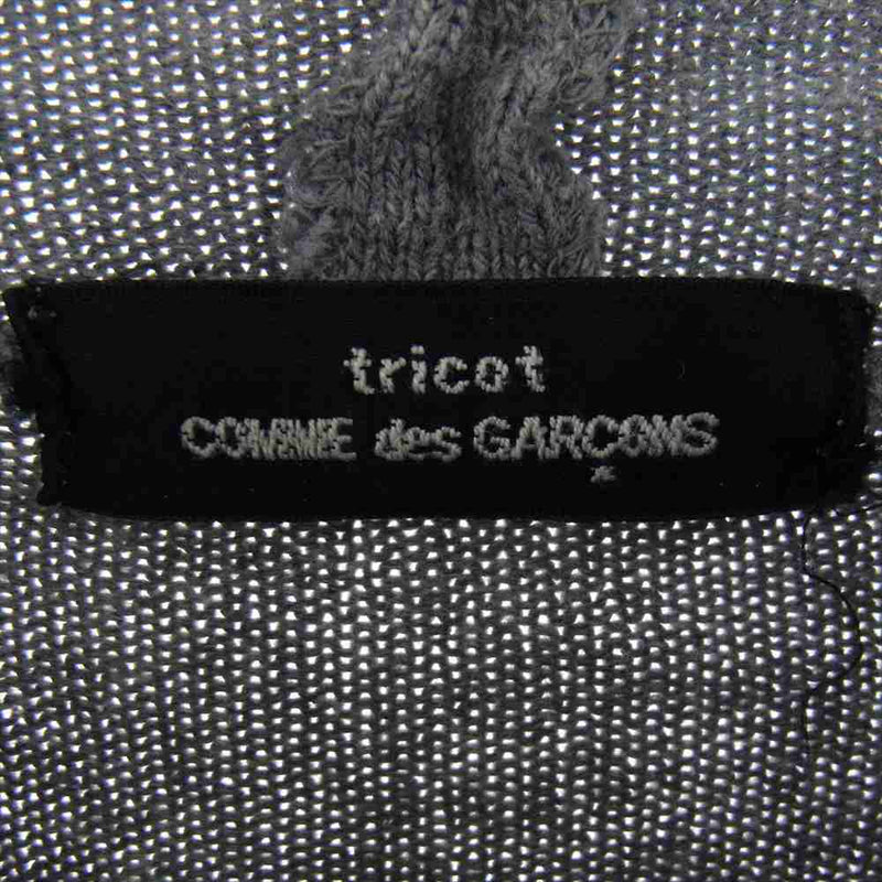 tricot COMME des GARCONS トリココムデギャルソン TT-110220 AD1991 コットン モック ネック 襟 袖 ステッチ デザイン 長袖 ニット グレー系【中古】