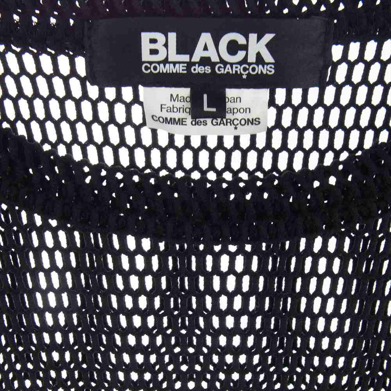 BLACK COMME des GARCONS ブラックコムデギャルソン 1K-T002 AD2022 メッシュ ランダム カットオフ クルーネック カットソー 半袖 Tシャツ ブラック系 L【美品】【中古】