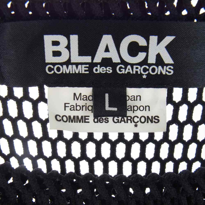 BLACK COMME des GARCONS ブラックコムデギャルソン 1K-T002 AD2022 メッシュ ランダム カットオフ クルーネック カットソー 半袖 Tシャツ ブラック系 L【美品】【中古】