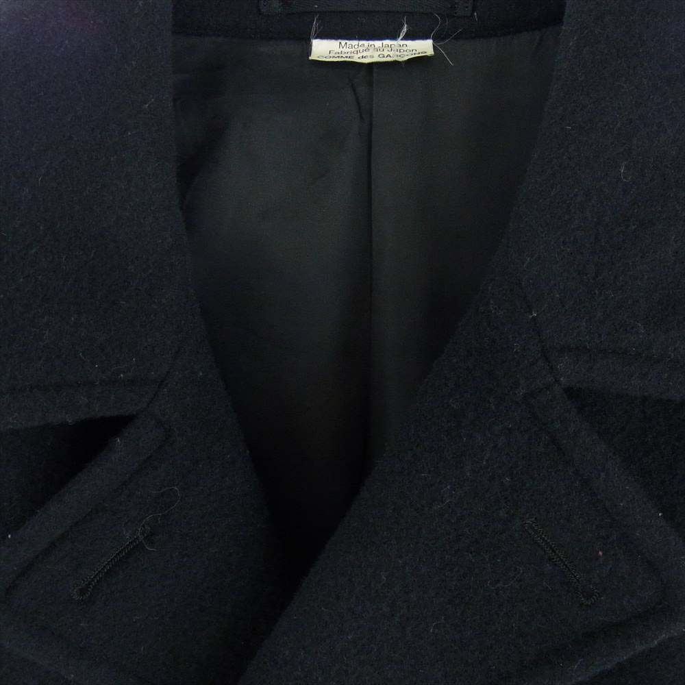 COMME des GARCONS HOMME PLUS コムデギャルソンオムプリュス PP-C011 AD2015 捻じれ デザイン ダブルブレスト ウール Pコート ネイビー系 M【中古】