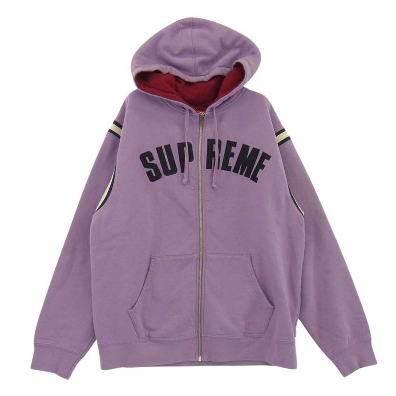 Supreme シュプリーム 18SS Jet Sleeve Zip Up Hooded ジェットスリーブ ジップアップ フーデッド スウェットシャツ パーカー L パープル系 L【中古】